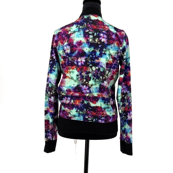 Athleta Jacket Womens‎ S Bombtastic Floral Watercolor Bomber Banded Lightweight - Picture 8 of 8